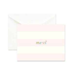 Pink Parisian Notes Merci Cards Set